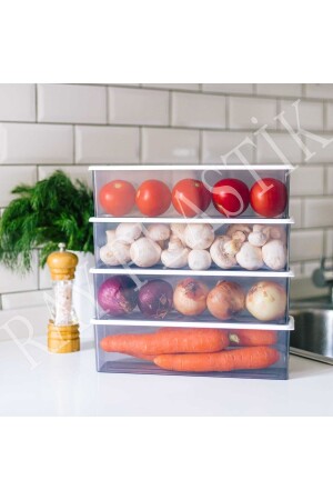 MNZ-4-Piece مخزن تخزين دخان داكن RP-0048 - ray plastik