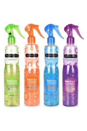 MNZ-4x400ml ماء جاف مزدوج المرحلة المفجرة مع الكيراتين + البيوتين + الأرگان + الكولاجين - Morfose