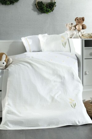 MNZ-5 قطعة مسلين مغطاة 100% القطن ديزي نمط قصة حكاية أسفراء طفل غطاء غطاء مجموعة SRBNHMBEB1MSL - Minelya Home Collection