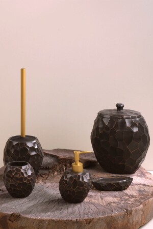 MNZ-5 قطعة حمام مجموعة أسود مظلم 14121213267 - İrya