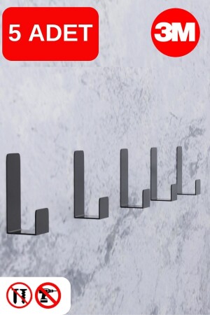 MNZ-5 قطع معدنية سوداء 3M ملصقة معلق خلف الباب ثوب الرمز المطبخ معلق حمام معلق Mt78s - Risingmaber