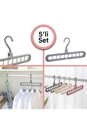 MNZ-5 قطع منظمة خزانة متعددة الوظائف مُعلقة سحرية قميص قميص ملابس مُعلقة - Glassepet