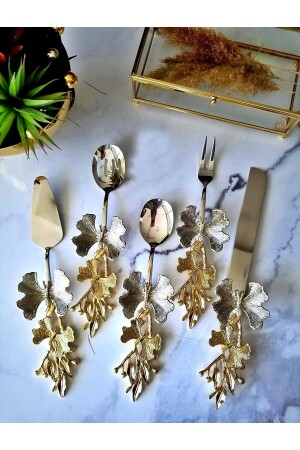 MNZ-5 قطعة فراشة نمط الذهب المقبض الخدمة مجموعة HSS-5ST - Housess