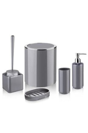 MNZ-5 قطعة حمام مجموعة الكنون الرمادي - Lossa