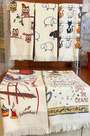 MNZ-5- Piece محطم القطن 40x60 سم من المطبوعات من الماسحات المطبخة المطبخة المطبخة المطبخة المطبخة المطب - CNR Garden