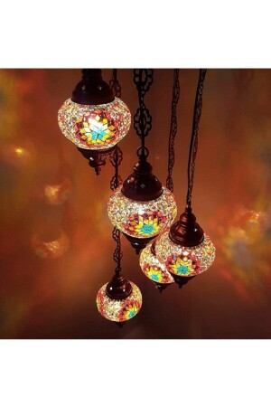 MNZ-5- Piece مصباح معلق مصباح مصباح حقيقي بوهيمية DEZ5LİAVİZENO2 - DezHome