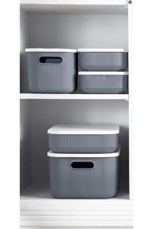 MNZ-5 Piece Gray Closet Organizer سلة تخزين مع جرابات غطاء الملابس منظمة 5pcs-set - Bayev