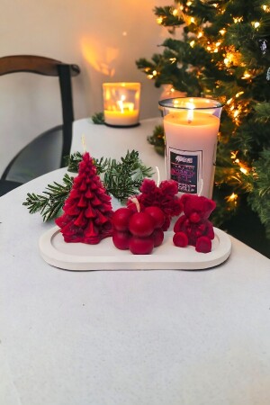 مجموعة شمعة من طراز MNZ-5 - رائحة الفراولة المكثفة - شجرة النخيل - دبّي تدي - فقاعة - لوحة شمعة من قشرة الثلج - Sier Concept