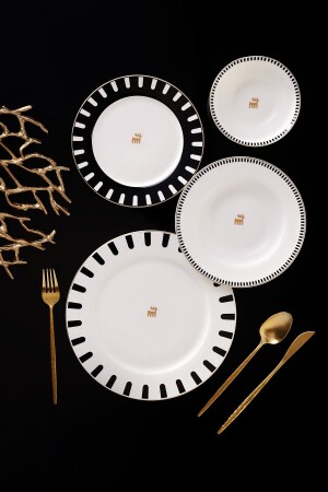 MNZ-50: مجموعة توقيع السنة الكورية 24 قطعة عشاء البورتسلانة مجموعة 6 أشخاص - Karaca