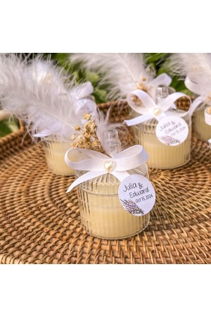 MNZ-50 قطع ريشة ريشة ريشة بيضاء وعود الحلوى وعود الالتزام العرس حلوى العرس N2853 - DOKA