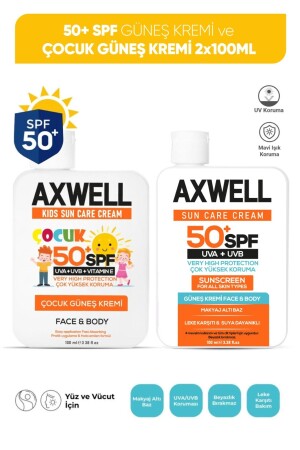 MNZ-50+ SPF مجموعة واقية الشمس للبالغين والأطفال - Axwell
