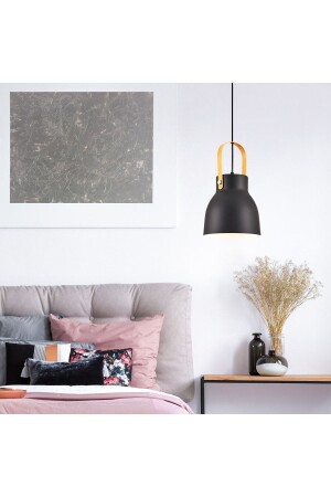 MNZ-5025m-1a19، حجم كبير متوسط لمبعة معلقة واحدة شمعة سوداء 5025M-1A19 - Özcan Aydınlatma