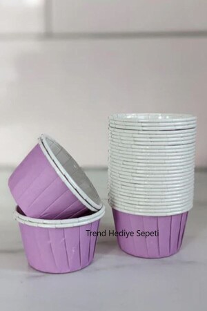 MNZ-50-Piece Purple Muffin Cupcake Mold Cake كبسولة كعك - Trend Hediye Sepeti