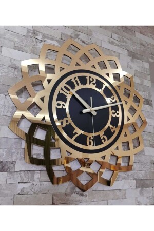 MNZ-50x50cm نموذج زهرة الشمس مرآة ساعة الجدار الذهبية لون ليزر قطع التركي رقم 38000802 - TUĞBArt