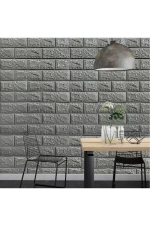 MNZ-50x54 Cm 0-27 M2 رمادي قابل للتمرير خلفية ذاتية التلصق لوحة مرنة نمط الطوب 3D - Renkli Duvarlar