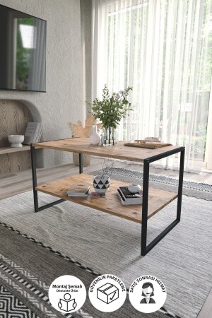 MNZ-50x90 طاولة قهوة معدنية طاولة قهوة مستطيلة مع طاولة قهوة رف الصنوبر Bfg-50x90 - طاولة قهوة - Bofigo