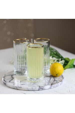 MNZ-520125 اليزيا الذهب 6 قطع شرب شربة شديدة النعمة 280cc 520125-GTC - Paşabahçe