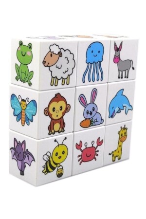 MNZ-54 حيوانات جميلة ذكاء تطوير 9 مغناطيس مكعب مغناطيسي 1 2 3 4 عمر اللعب التعليمي KO009B011 - KÜPSS