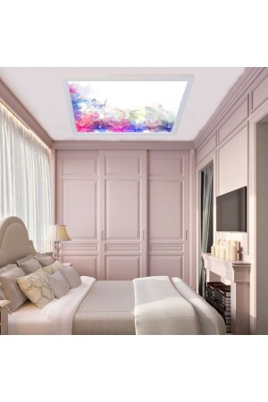 MNZ-54watt-60x60 حجم البيضاء LED السقف الشنابل الزرقاء الحلم المطبوعة الملتصقة بالسقف مصباح غرفة النوم الشنابل GP-2043 الحلم - Gökyüzü Panel