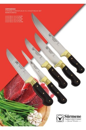 مجموعة سكين MNZ-5-piece SRMN89183 - Sürmene Cumhur Çelik