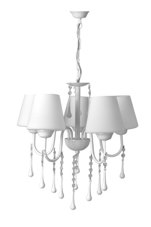 MNZ-5-Piece Swan Beaded Glass Candlelier White 61405 - Nisaluce