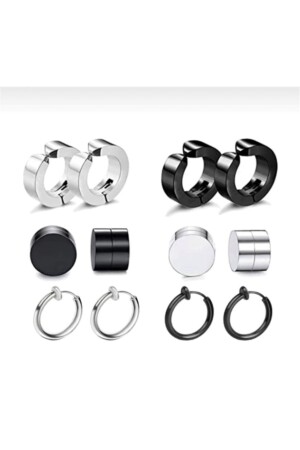 MNZ-6 أزواج 12 قطعة من الصلب غير الثقب صمامات مقناطيس مجموعة الأذن MG23295201 - Yeşim Aksesuar