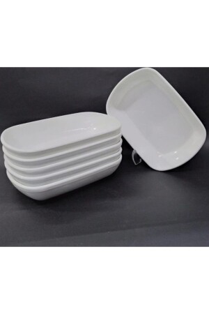 MNZ-6 قطع سفينة ملامين بيضاء 14x10cm متوسط الحجم سلطة لوحة es-2021-11-03-20 - İstoç Türk