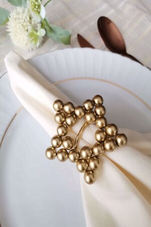 MNZ-6 قطع حلقة معدنية ذهبية لامعة الخشب ذو رصاصة نابكين حلقة 2196-2 - Emtory Home