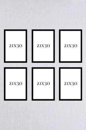 MNZ-6 قطع 21x30 إطار أسود مجموعة 6 قطع (a4 )21x30 الاستخدام الأفقي الرأسي 574212 - Genel Markalar