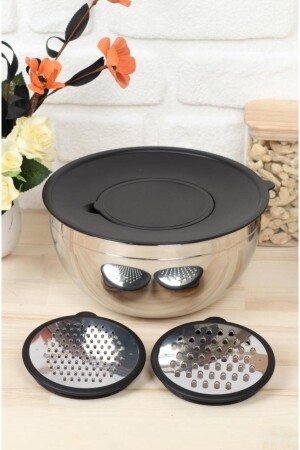 MNZ-6 قطعة من الفولاذ المقاوم للصدأ تخزين كأس الخليط و مجموعة كأس الصلصة 24 سم INOX6 - AROW