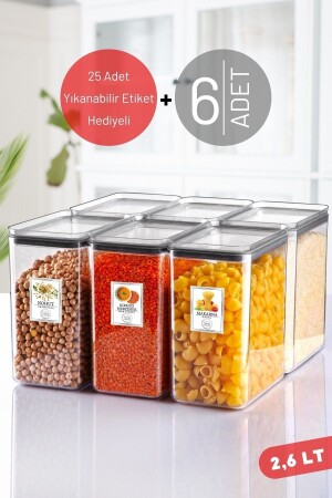 MNZ-6 قطع 2.6 ليت مقاومة للمياه مع علامة، وعبارة تخزين الطعام المستقيمة شفافية NDY-NDYEP-157 - Nandy Home