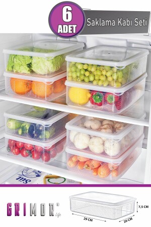 MNZ-6 قطع 3-5 لترات حاوية تخزين منظمة في الثلاجة - مكفف عميق وميكروويف - Grimor Life