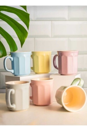 MNZ-6 قطعة كوب مجموعة كوب شاي كوب قهوة عرض كوب كوب ملونة كوب زيوس 4 أجهزة - BÜYÜLÜ HOME