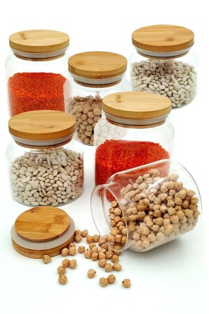 MNZ-6 قطع مسافة 500 مل زجاجي وعاء مع غطاء الخاموس Khome-0070 - Karçiçeği Home