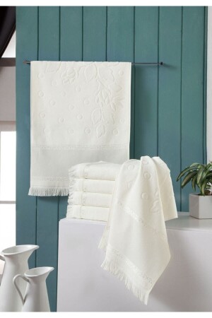 MNZ-6 قطع 50x90 جاكارد إيثامين ناعم مزين كريم يد و وجه منشفة القماش طوافيل مقبورة 34AY44HAN - Fiesta