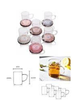 MNZ-6 قطع من كوب زجاجي مقاوم للنيران و 6 قطع من طلاء 6TILE6TERMISIL - Genel Markalar