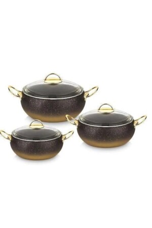 MNZ-6 قطعة غرانيت كاسيرول و بوت ست ذهب 6PGGTSG - COOKCASE