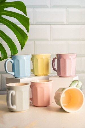 MNZ-6-قطعة هيراكلس ملونة كوب هيراكلسموغ زجاج - BÜYÜLÜ HOME