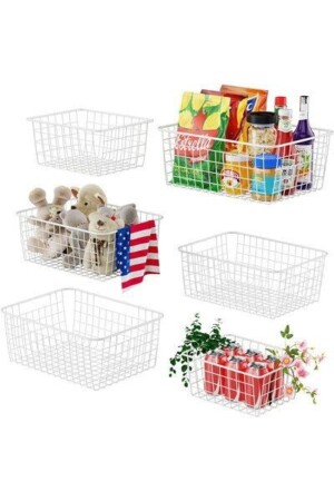MNZ-6 قطع حزمة اللون الأبيض منظمة حمام مطبخ لعبة تجميل السلة السلة السلة السلة المنظمة السلة dop13421090igo - fullreyon