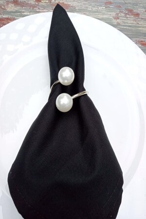 MNZ-6 قطع حلقة معدنية فضية كريم حلقة نيبكين - Emtory Home