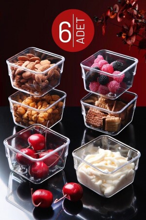 MNZ-6 قطع الفطور النظيف، وعاء الصوص وعاء العشاء مجموعة شفافة Ep-640 NDY-EP-640 - Nandy Home