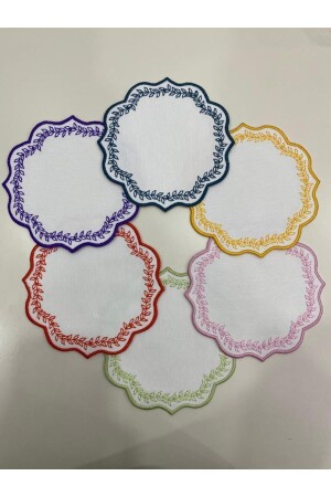 MNZ-6 ألوانها المختلفة من الأقمشة من اللون مع أوراق النمط الاصطناع القهوة الجانبية كوكتيل النابكين والطوا - İnci Çeyiz