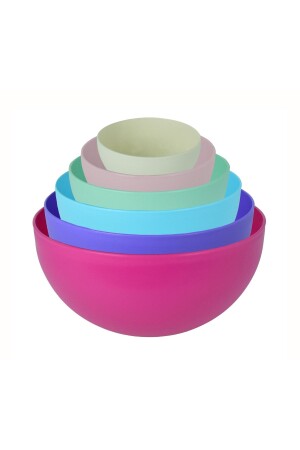 MNZ-6 قطع كؤوس مزيج البلاستيك، كؤوس الخدمة الملونة، كؤوس السلطة، كؤوس العشب M6-250 - Melkan Home