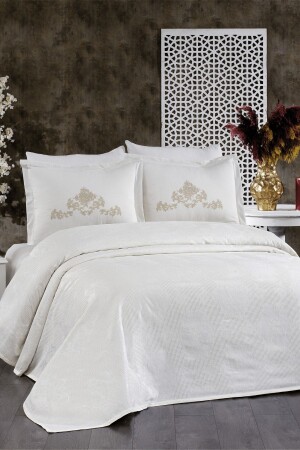 MNZ-6 قطعة القطن بيك غطاء السرير مع طلاء Mina مزدوج غطاء غطاء المكمل (مع هدية مفاجأة) LVNHMNEV1MN - Luvana Home