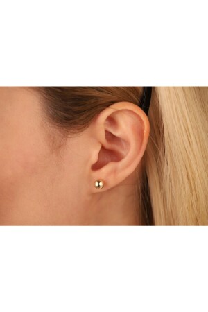 MNZ-6 mm أصغر أذن كرة واحدة للأذن واحدة قطعة 14 كيرا طبل أصفر الذهب NSV00000000023BB - Onseva Kuyumculuk