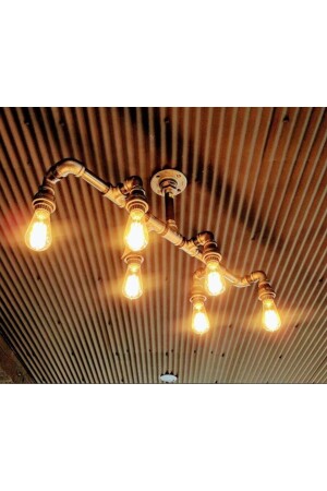 MNZ-6 قطعة صاخبة الشنابل الراستيكية الراستية الديكورية نموذج اللؤلؤ السقف المصباح يد مصنوع من الأنابيب الحديدية الصناعية - NAKRES