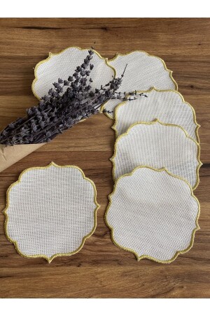 MNZ-6 قطع من الأقمشة الأقمشة الأقمشة الأقمشة الذهبية الرائعة القهوة الجانب الكوكتيل عرض النابكين مناسبة لمعالجة الإ - Nurhanhome