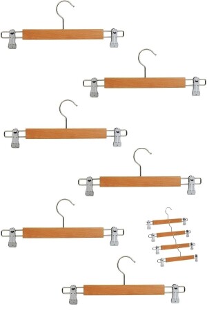 MNZ-6 قطع من الخشب Pegs ملابس القميص الملابس معلقة مع 6 أدوات - Askıcı