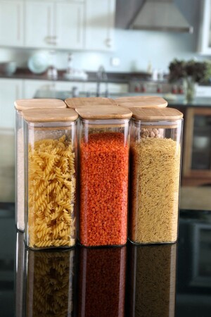 MNZ-6- Piece 1000 Ml مربع غطاء الخيزران الفاخرة العصا المزايدة KKD54S8 - Karçiçeği Home