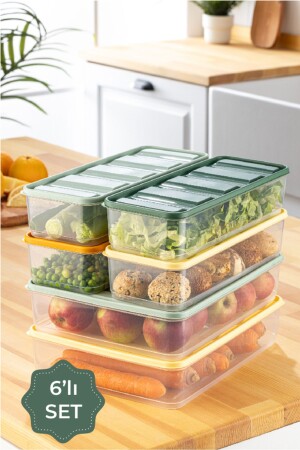 MNZ-6- Piece Bella Refrigerator منظمة 2x (3-5 لتر) 4x (1-65 لتر) - Vienev